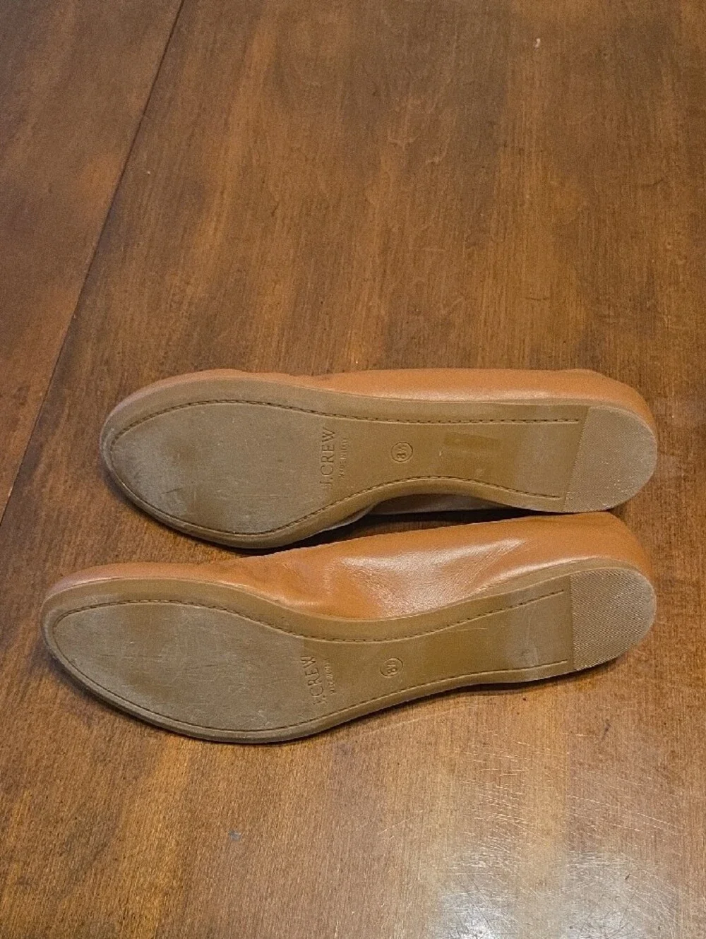 J. Crew Women's Leather Ballet Flats in Cognac